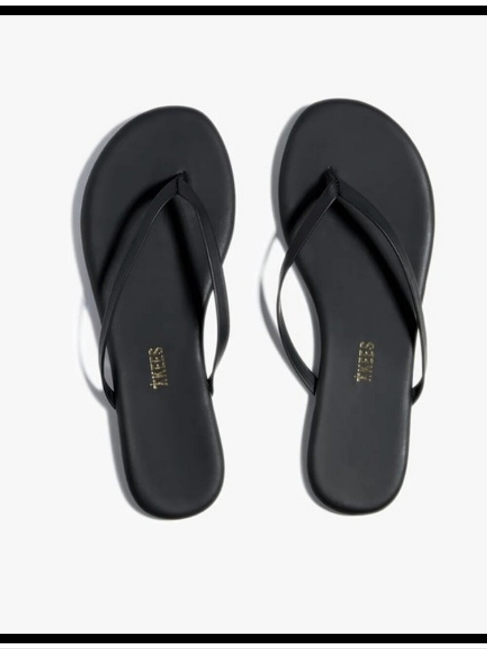 TKEES Lily Vegan Faux Leather Flip Flops Matte Black Size 8 39 Made In Brazil